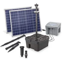 Meilleur prix ? ESOTEC Kit Filtre Solaire Pour Bassin 100/2600 + Batterie LED Filtre Pompe Solaire Bassin De Jardin 101062 ✔️