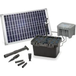 Nouveau ? ESOTEC Kit Filtre Solaire Pour Bassin 25/650 + Batterie LED Filtre Pompe Solaire Bassin De Jardin 101064 ?