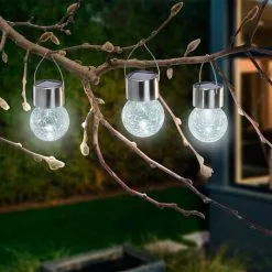 Sortie ? Lampes Solaires Suspendues Ensemble De 3 Lampes Solaires En Mosaïque De Verre Lampes Solaires En Verre Esotec 102308 ✔️