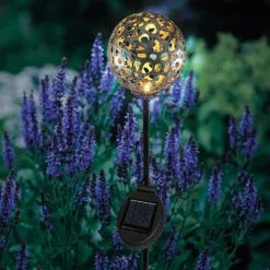 Remise ? Boule De Jardin Solaire Boule Blanc Chaud Décoration De Jardin LED Lumière Solaire Esotec 102385 ?