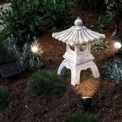 Nouveau ✔️ Pagode Solaire Avec Spot LED 3500K Eclairage Jardin Deco Asia Esotec 102550 ? 1 Nouveau ✔️ Pagode Solaire Avec Spot LED 3500K Eclairage Jardin Deco Asia Esotec 102550 ?