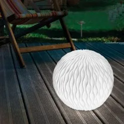 Meilleur prix ⌛ Boule Solaire 26 Cm Optique Grès Lumière Solaire Décoration De Jardin LED Esotec 102677 ❤️