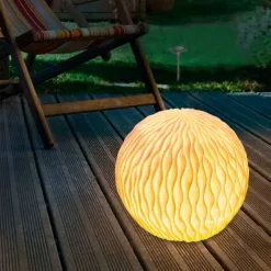 Meilleur prix ⌛ Boule Solaire 26 Cm Optique Grès Lumière Solaire Décoration De Jardin LED Esotec 102677 ❤️ -France Esotec Soldes 2024 26788672 3