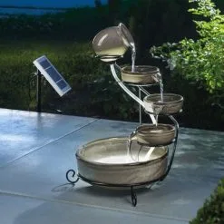 Acheter ? Fontaine Solaire Cascade Avec Batterie + Fontaine LED Fontaine De Jardin Esotec 101300 ? -France Esotec Soldes 2024 26789486 3