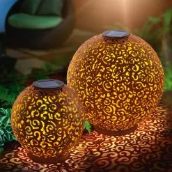 Top 10 ? ESOTEC Boule Solaire En Métal Lot De 2 Samira 20 Et 30cm Décoration De Jardin Rouille Lampe Solaire LED ?