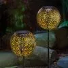 Budget ? Lot De 2 Bouchons De Jardin Solaire LED Blanc Chaud Décoration De Jardin Lumière Solaire Esotec 102373 ?